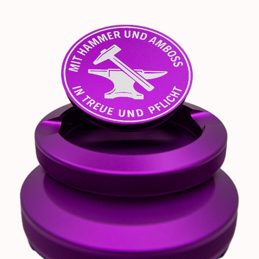 Gravierte Snusdose Aluminium Zunftzeichen "Schmied" 3-tlg.