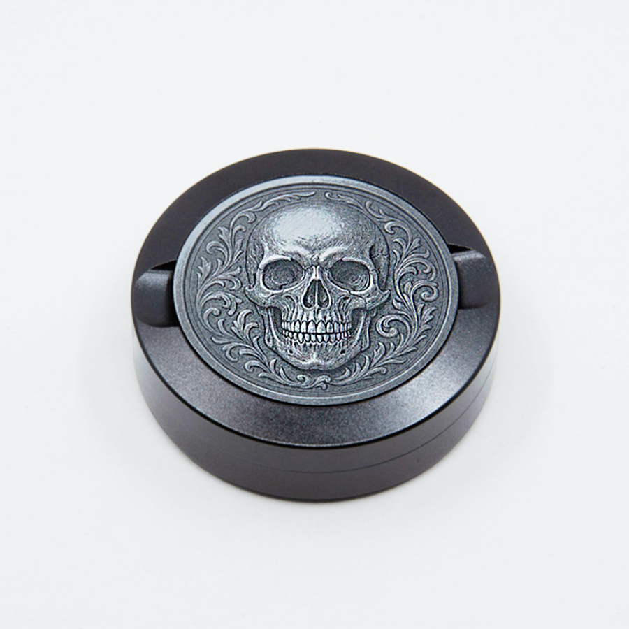 Gravierte Snusdose Aluminium "Calavera" 3-tlg.