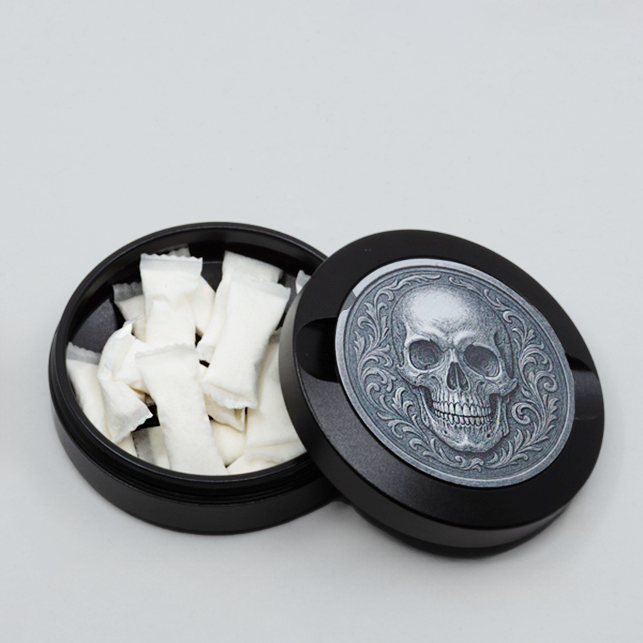 Gravierte Snusdose Aluminium "Calavera" 3-tlg.