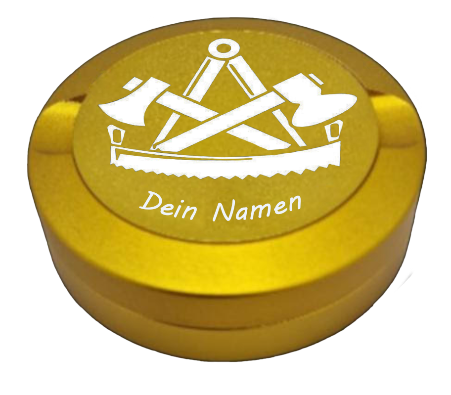 Gravierte Snusdose Zunftzeichen "Zimmermann" mit Namen 3-tlg.