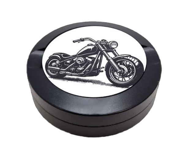 Snusdose mit Motiv Motorrad schwarz