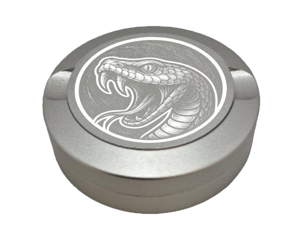 Snusdose mit Motiv Schlange silber