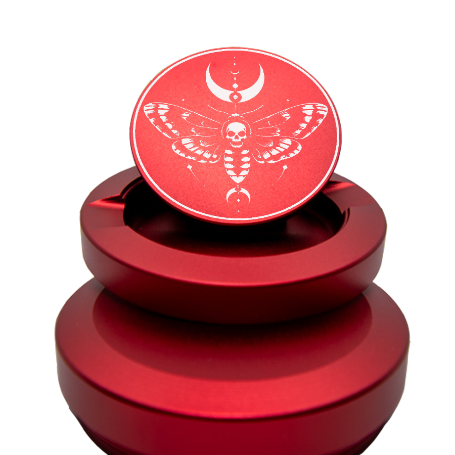 Gravierte Snusdose Aluminium "Halloween Motte" 3-tlg.
