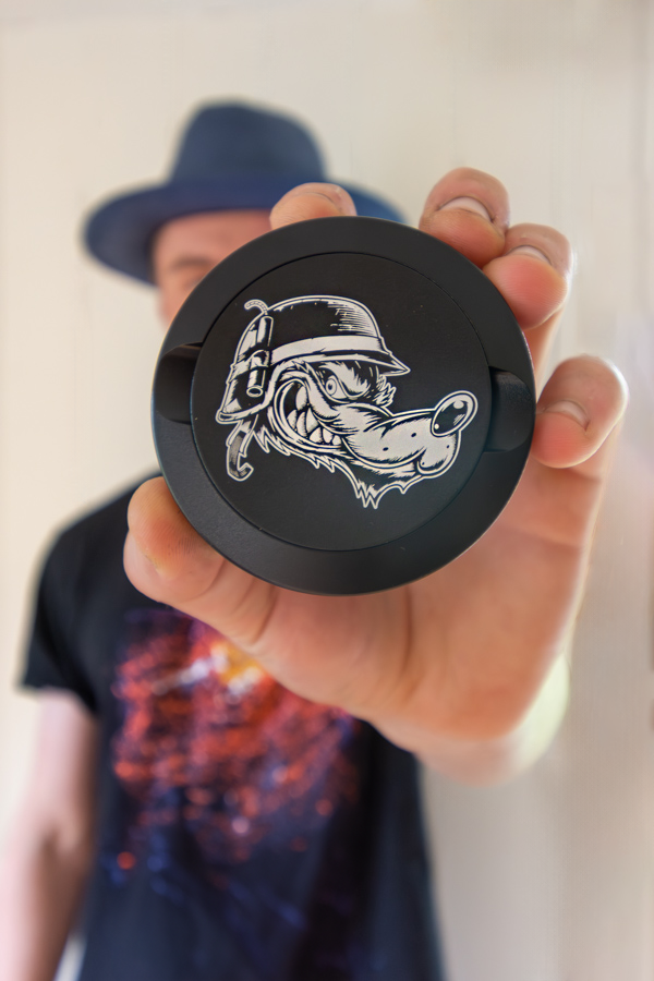 Gravierte Snusdose Aluminium "Iron Fang" 3-tlg.