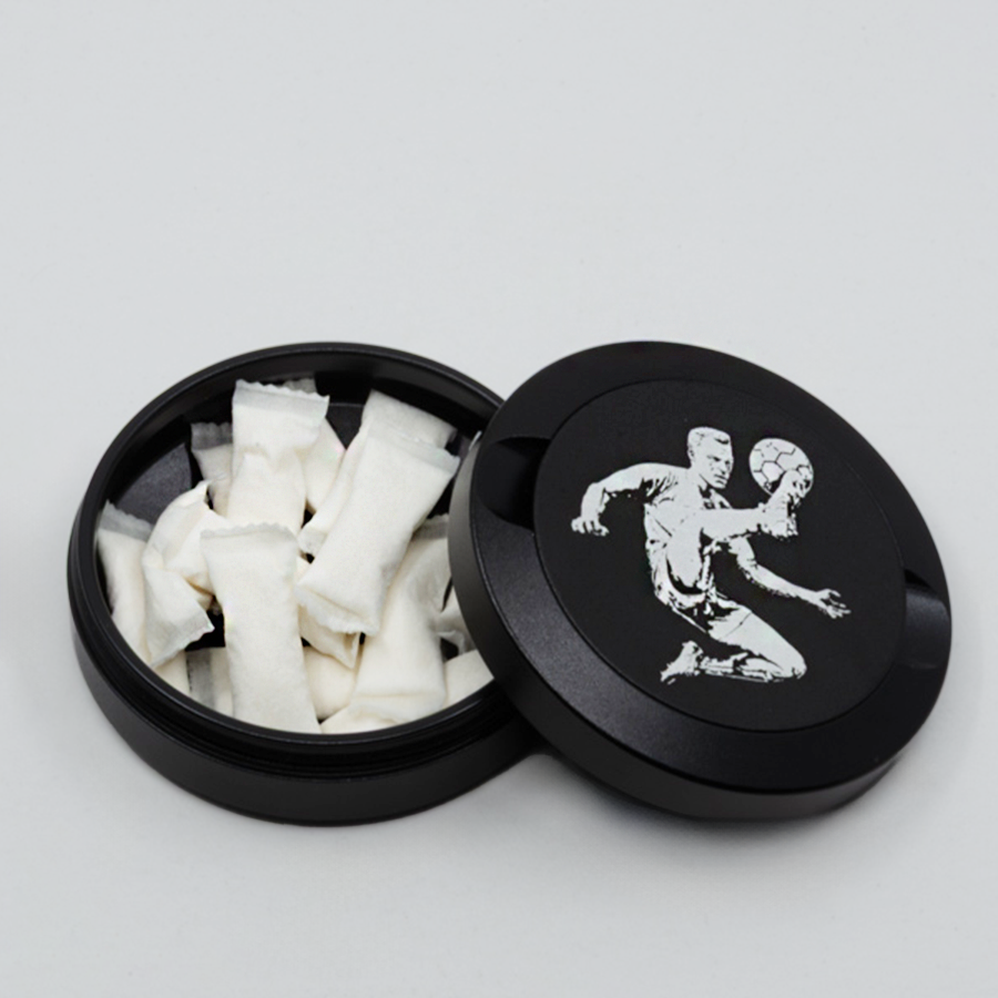 Gravierte Snusdose Aluminium "Kickoff" 3-tlg.