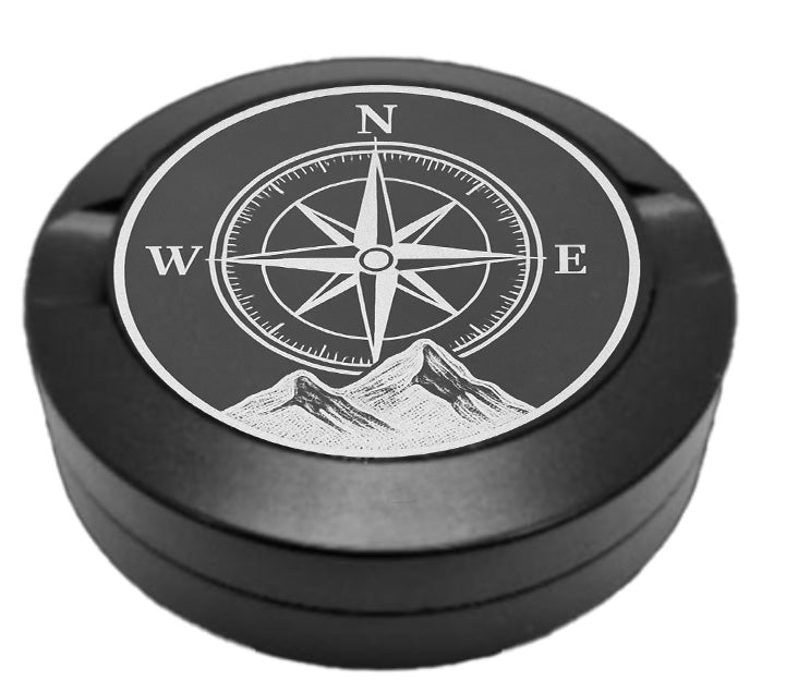 Gravierte Snusdose Aluminium "Kompass" 3-tlg.