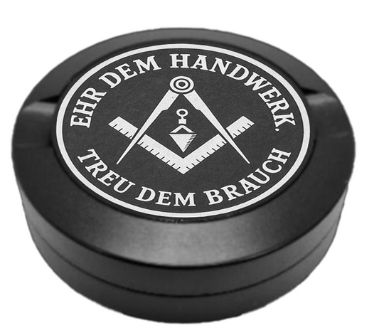 Gravierte Snusdose Aluminium  Zunftzeichen "Maurer" 3-tlg.