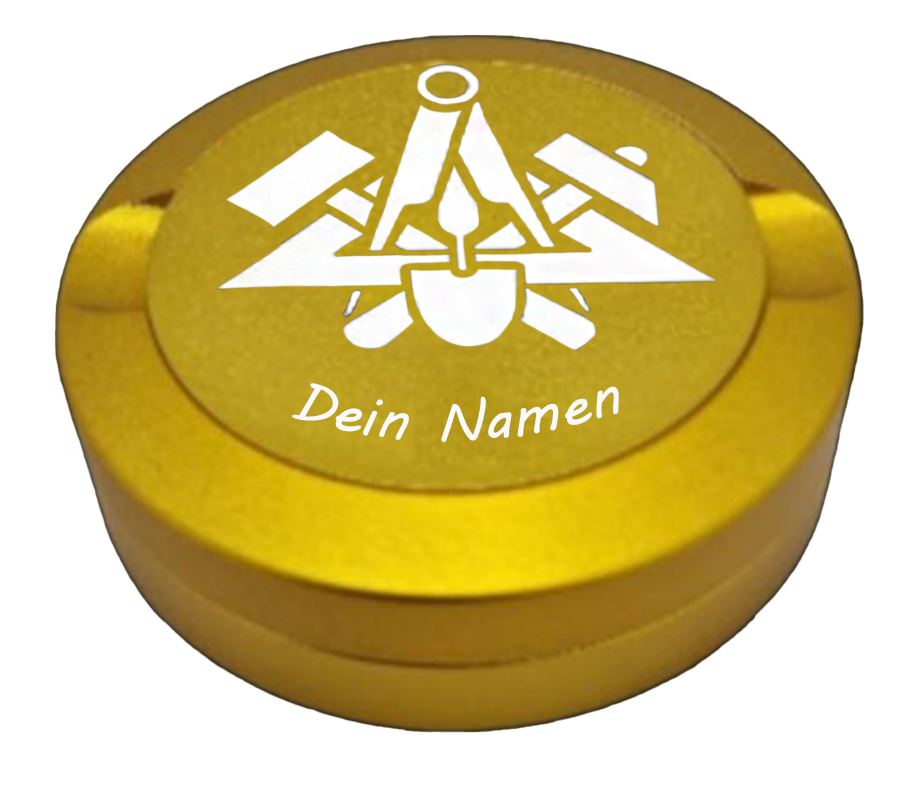 Gravierte Snusdose Zunftzeichen "Maurer" mit Namen 3-tlg.