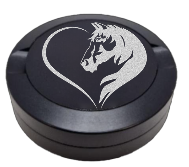 Gravierte Snusdose Aluminium "Pferdekopf" 3-tlg.