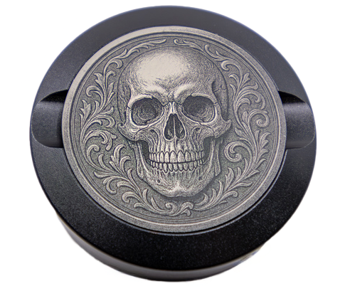 Gravierte Snusdose Aluminium "Calavera" 3-tlg.