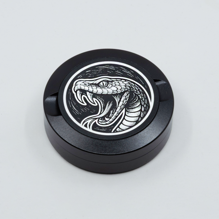 Gravierte Snusdose Aluminium "Black Venom" 3-tlg.