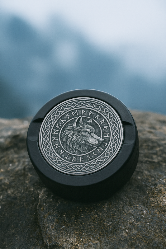 Gravierte Snusdose Aluminium "Freki" 3-tlg.