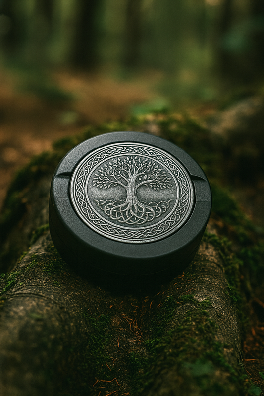 Gravierte Snusdose Aluminium "Yggdrasil - Lebensbaum" 3-tlg.