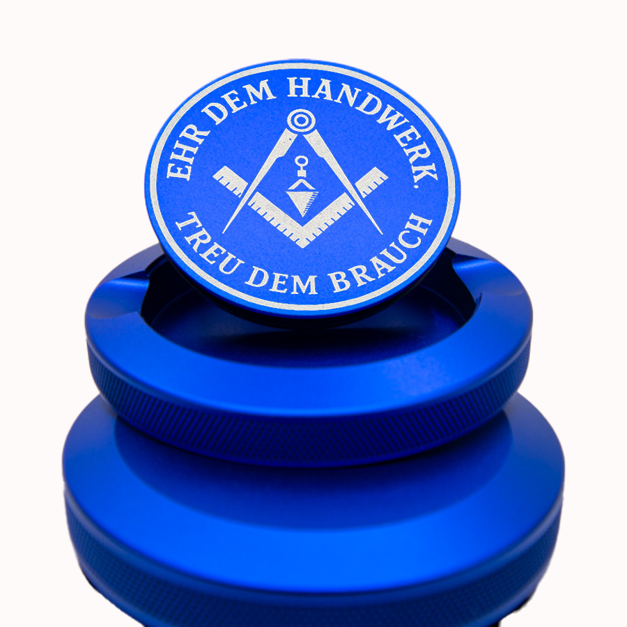 Gravierte Snusdose Aluminium  Zunftzeichen "Maurer" 3-tlg.