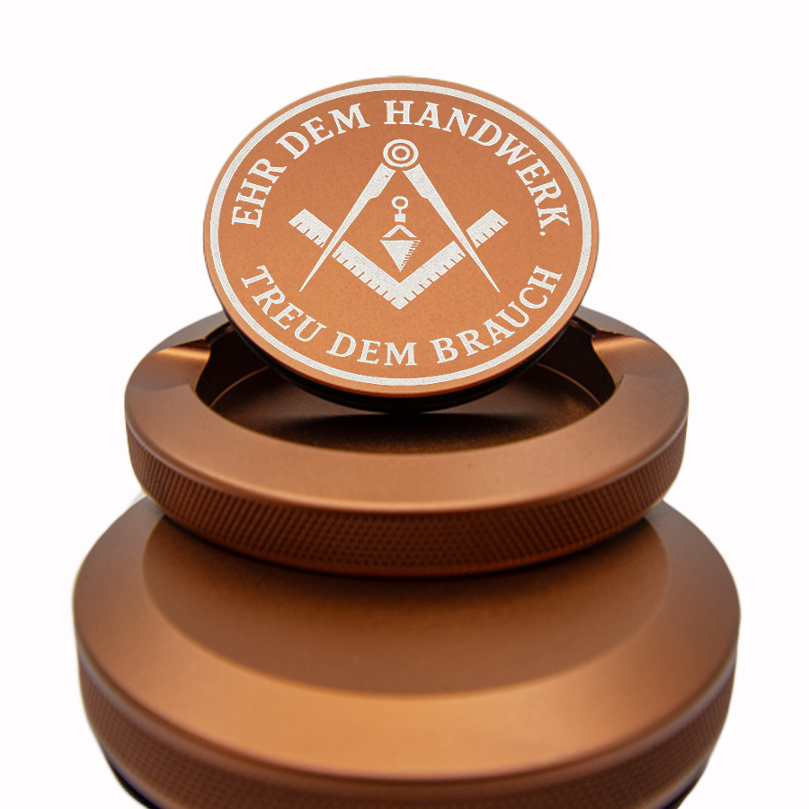 Gravierte Snusdose Aluminium  Zunftzeichen "Maurer" 3-tlg.