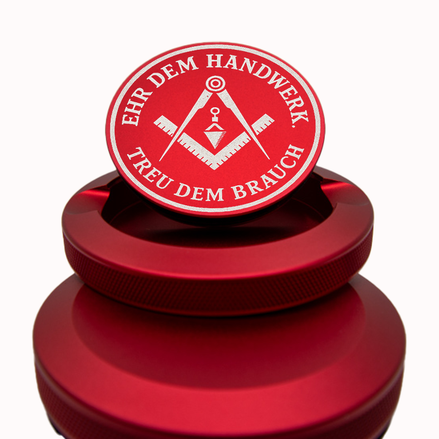 Gravierte Snusdose Aluminium  Zunftzeichen "Maurer" 3-tlg.