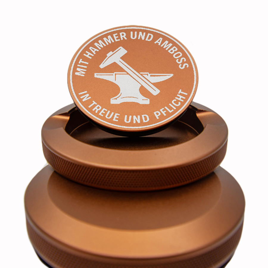 Gravierte Snusdose Aluminium Zunftzeichen "Schmied"  3-tlg.