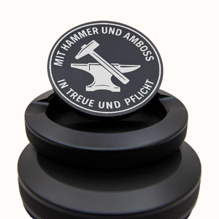 Gravierte Snusdose Aluminium Zunftzeichen "Schmied"  3-tlg.
