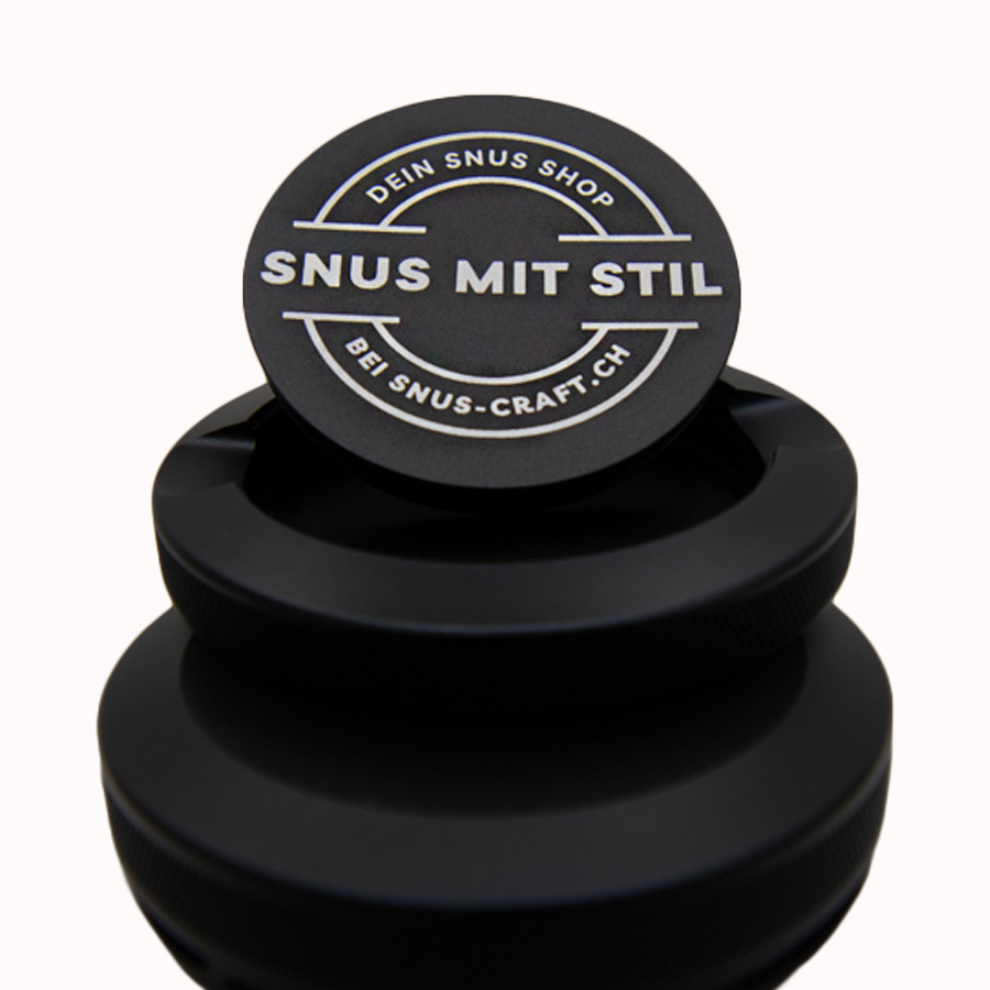 Gravierte Snusdose Aluminium "snus-craft.ch" 3-tlg.