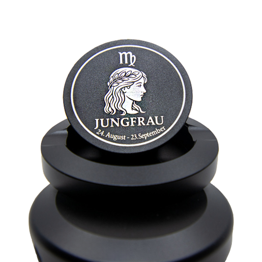 Gravierte Snusdose Aluminium "Sternzeichen Jungfrau" 3-tlg.