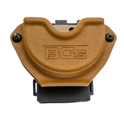 BGs Snus Holster in Braun, Ansicht von vorne, stilvolles und funktionales Design für unterwegs.