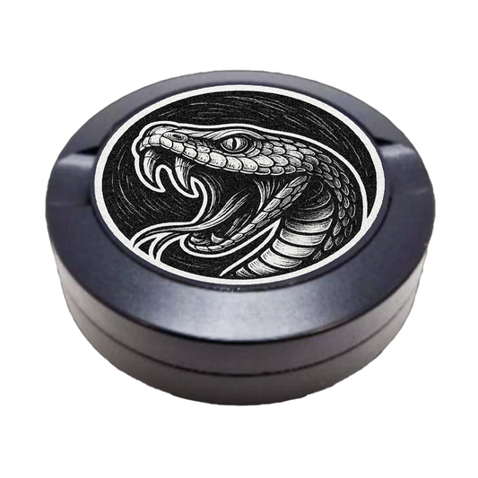 Gravierte Snusdose aus Aluminium mit Black Venom Motiv, personalisierbar, hochwertige Lasergravur