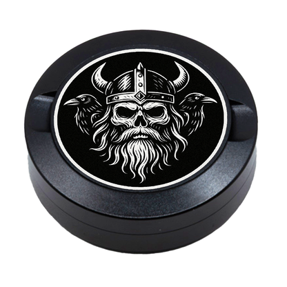 Gravierte Snusdose aus Aluminium mit Ravengard Motiv, personalisierbar, hochwertige Lasergravur