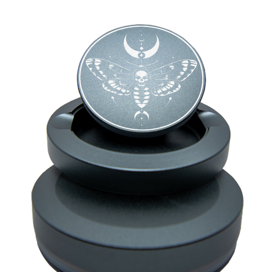Gravierte Snusdose Aluminium "Halloween Motte" 3-tlg.