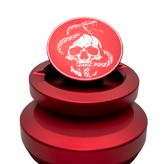 Gravierte Snusdose Aluminium "Halloween Snake Skull" 3-tlg.