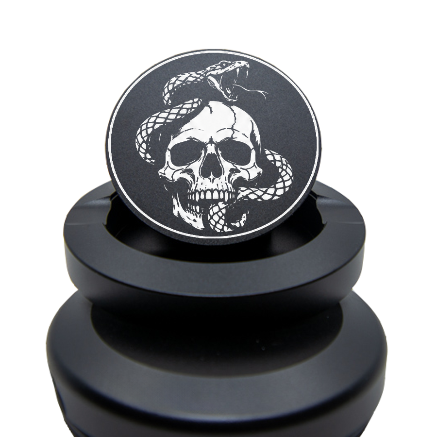 Gravierte Snusdose Aluminium "Halloween Snake Skull" 3-tlg.