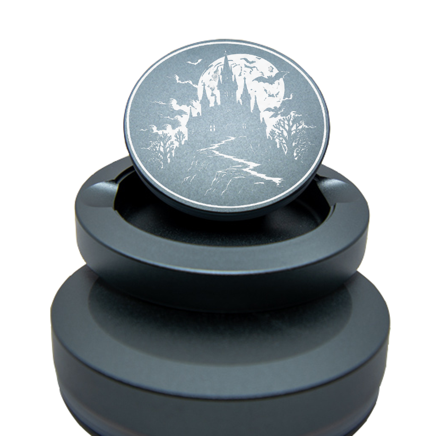 Gravierte Snusdose Aluminium "Halloween Castel" 3-tlg.
