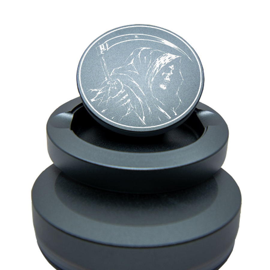 Gravierte Snusdose Aluminium "Halloween Sensemann" 3-tlg.