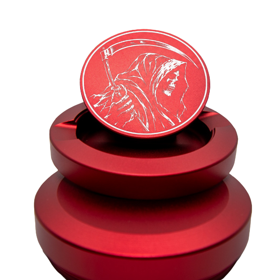Gravierte Snusdose Aluminium "Halloween Sensemann" 3-tlg.