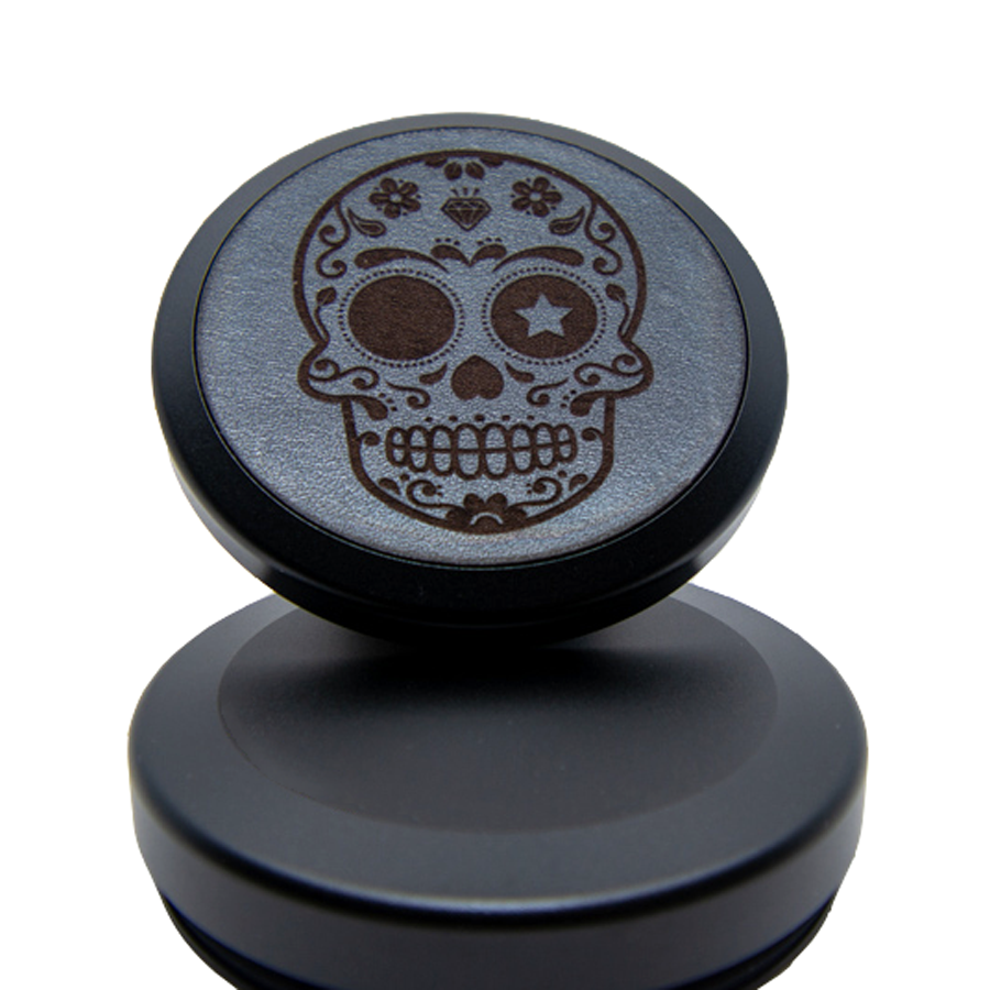 Aluminium Dose mit Lederoptik "Black / Sugar Skull"