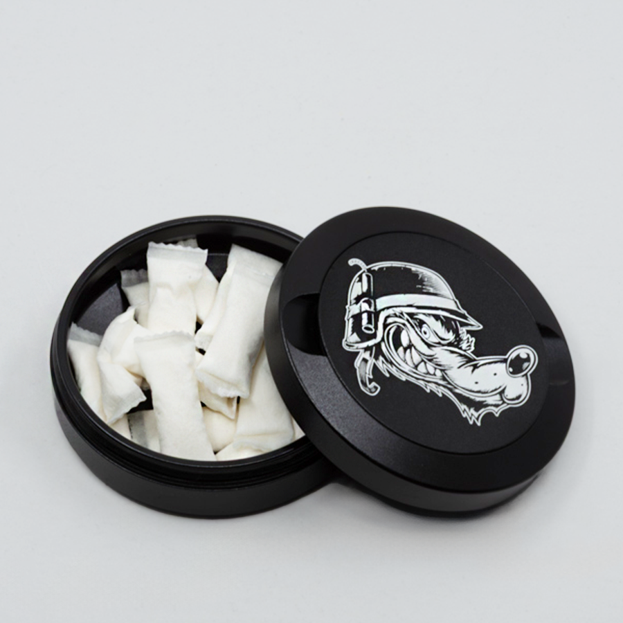 Gravierte Snusdose Aluminium "Iron Fang" 3-tlg.