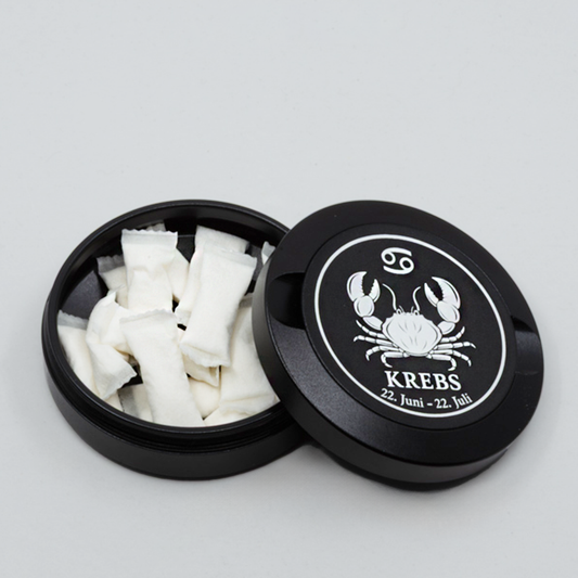 Gravierte Snusdose Aluminium "Sternzeichen Krebs" 3-tlg.