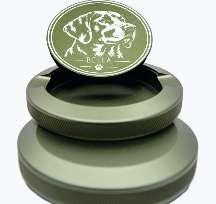 Personalisierte Snusdose mit deinem Hund – Name & Wunschmotiv