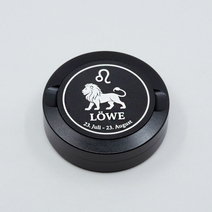 Gravierte Snusdose Aluminium "Sternzeichen Löwe" 3-tlg.