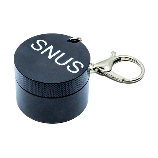 Mini Snusi Schlüsselanhänger Schwarz für kleine Snus-Rationen, kompakter Behälter für unterwegs