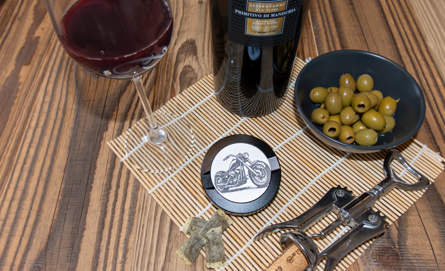 Gravierte Snusdose Aluminium "Ride On" 3-tlg.