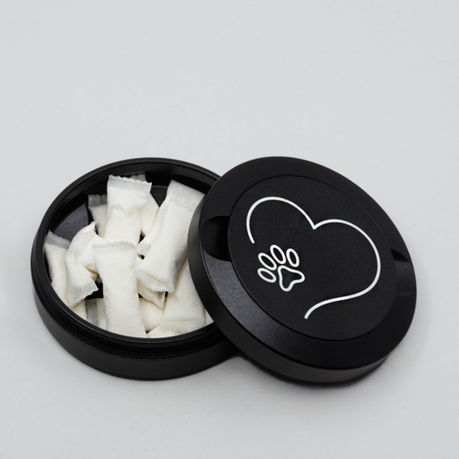 Gravierte Snusdose Aluminium "Paw Love" 3-tlg.