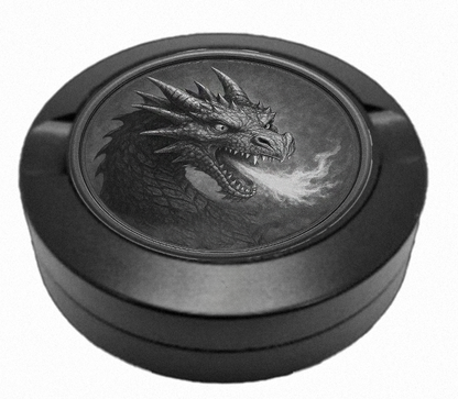 Personalisierte Snusdose mit Nidhöggr- Bewacher des Schatzes Monogramm Gravur aus Aluminium, minimalistisch, elegante Lasergravur mit Motiv