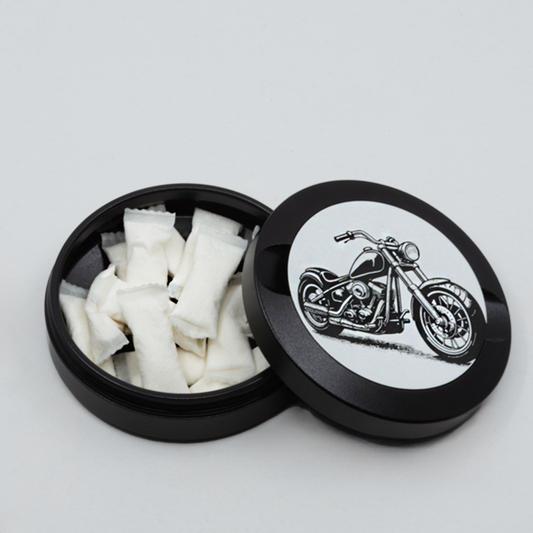 Gravierte Snusdose Aluminium "Ride On" 3-tlg.