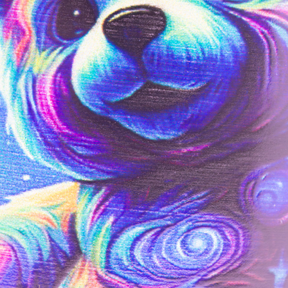 Snus Safe Box mit Cosmic Bear Motiv, Nahaufnahme der Oberfläche, hochwertiges Design