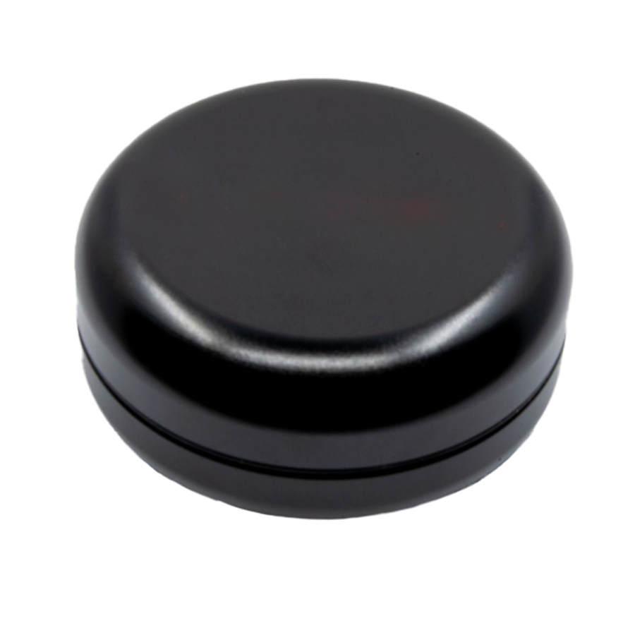 Snus Waste Mini, geschlossenes kleines Döschen ohne Bedruckung, in Schwarz, kompakt und handlich für unterwegs.