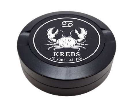 Gravierte Snusdose Aluminium "Sternzeichen Krebs" 3-tlg.