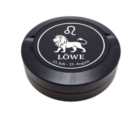 Gravierte Snusdose Aluminium "Sternzeichen Löwe" 3-tlg.