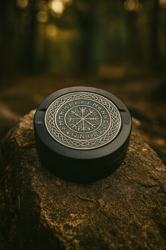 Gravierte Snusdose Aluminium "Vegvisir Wikinger Kompass" 3-tlg.