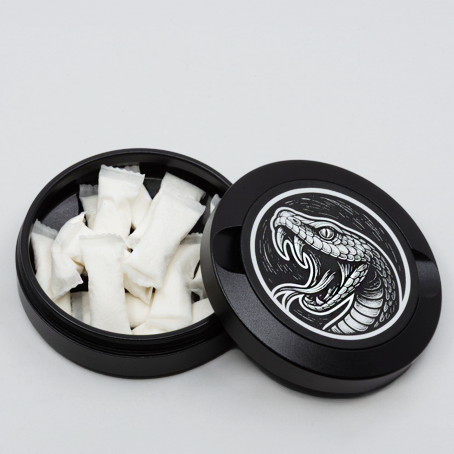 Gravierte Snusdose Aluminium "Black Venom" 3-tlg.