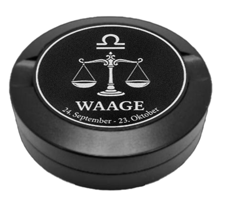 Gravierte Snusdose Aluminium "Sternzeichen Waage" 3-tlg.